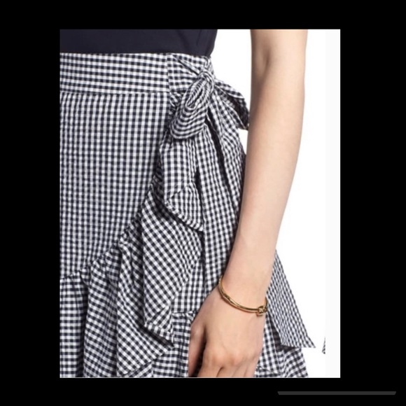 1901 Black & White Gingham Ruffle Skirt - Picture 4 of 5